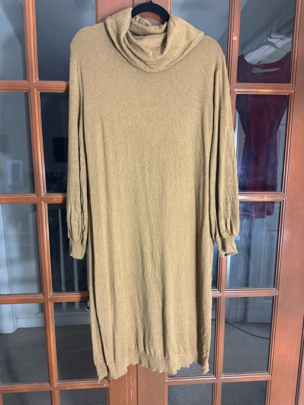 Cozy Long Knit Cowl Neck Sweater Dress